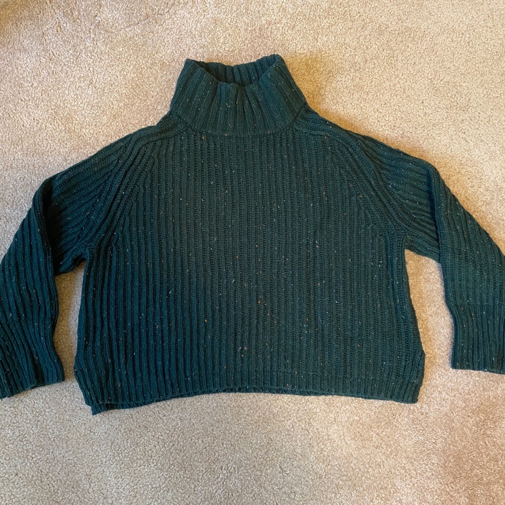 Silence & Noise Turtleneck Hunter Green Speck